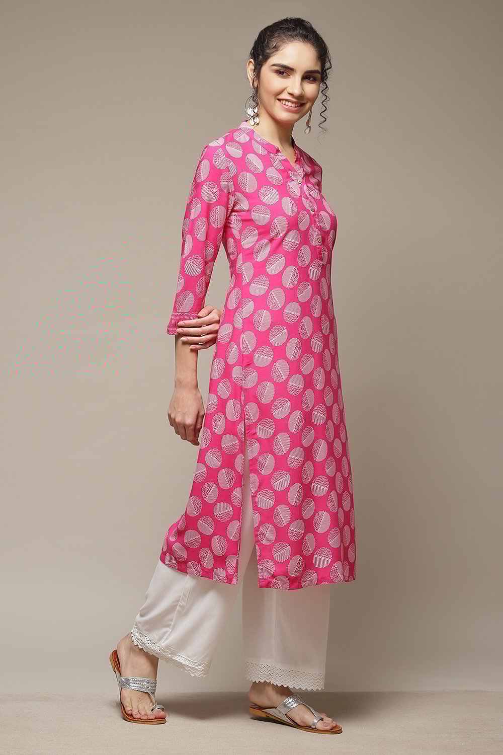 Blue LIVA Straight Kurta image number 5